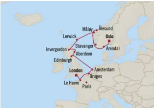 Oceania Cruise Ports of Call
Southampton, UK to Oslo, Norway