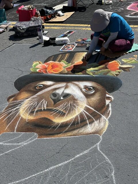 Marietta Chalktoberfest - The artwork is created right on the streets